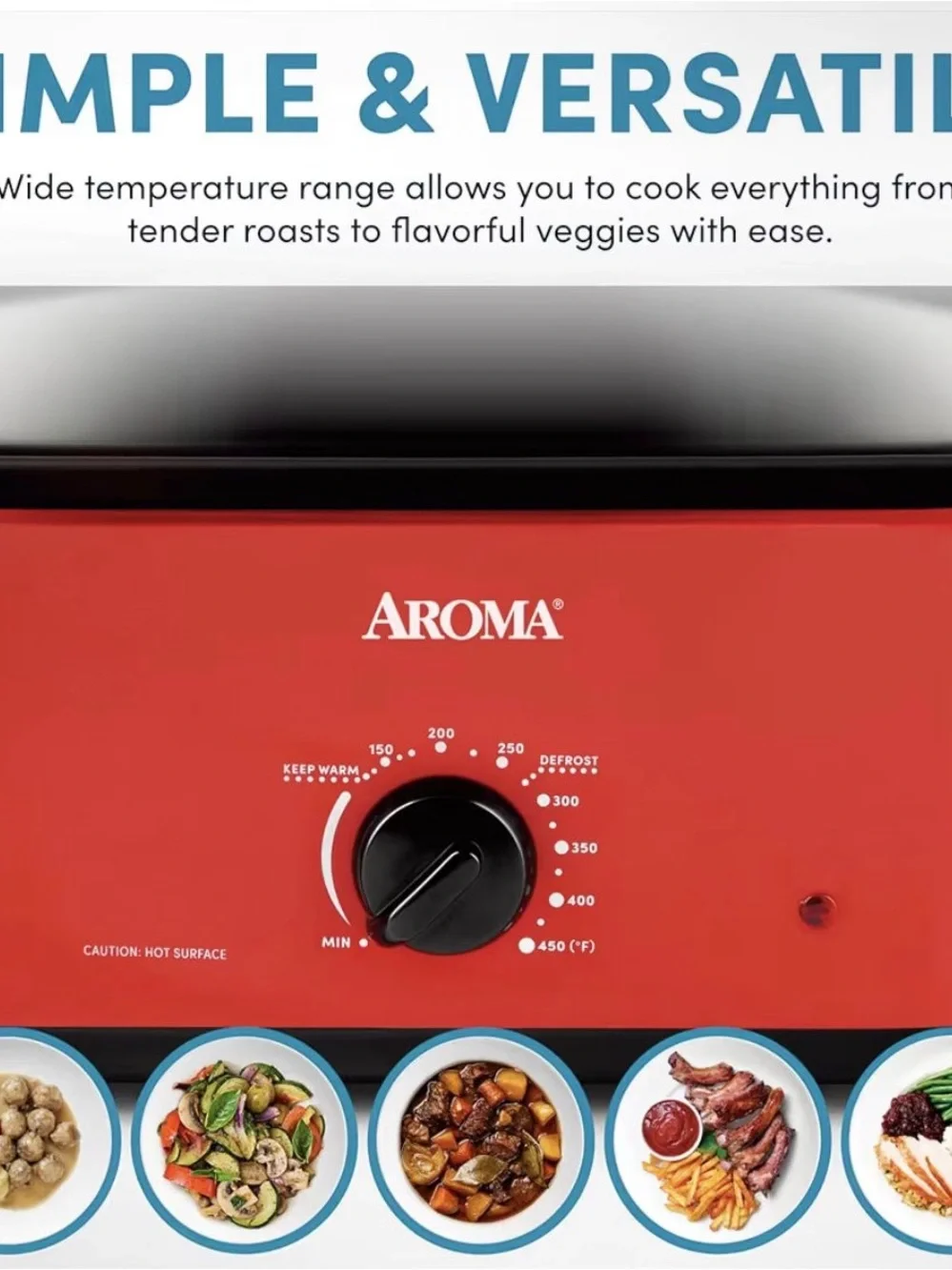 Roma Red Roaster with Clear Self-Basting Lid
